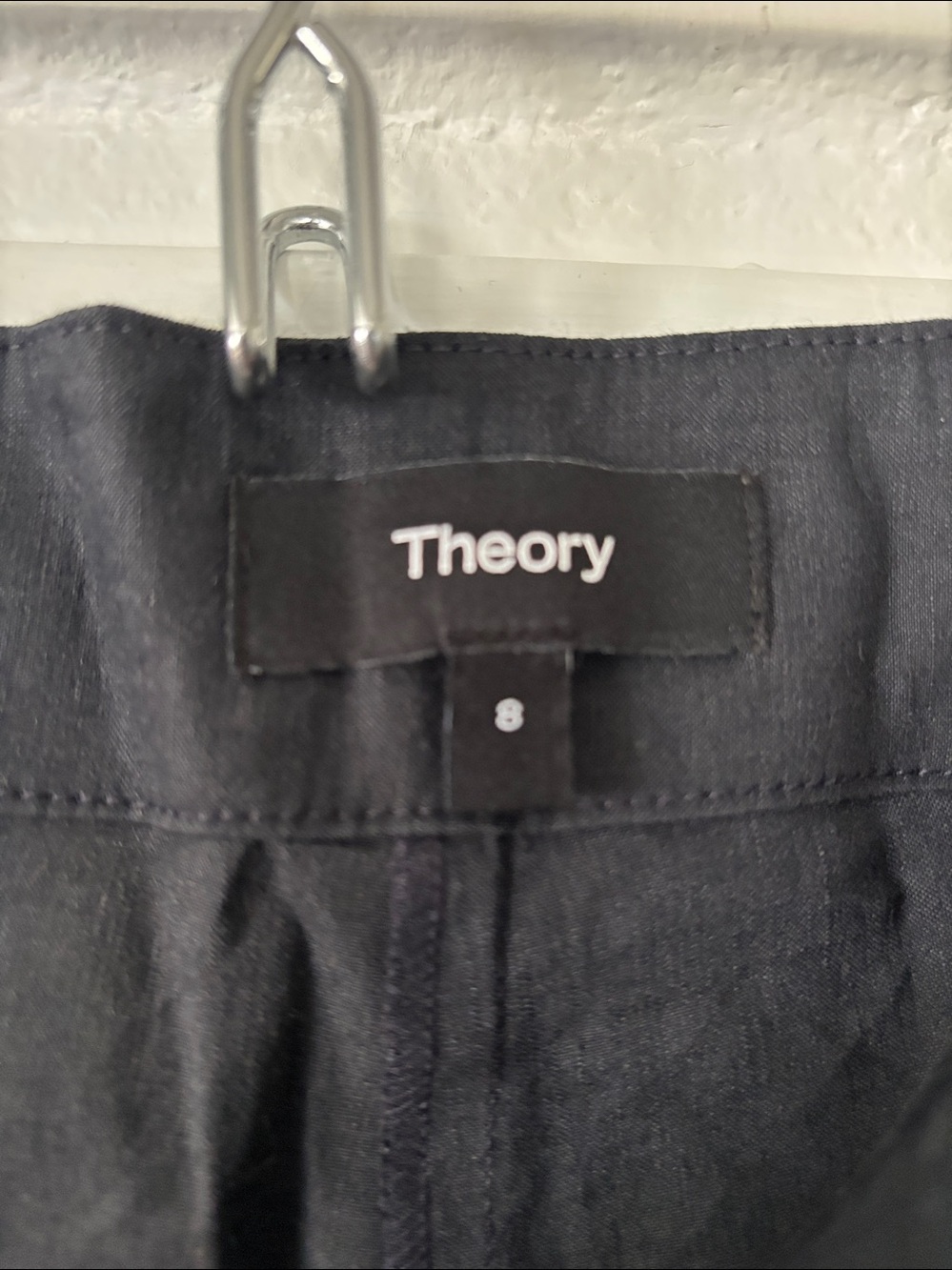 Theory Deep Grey Cropped Wide-Leg Women's Pants - Picture 2 of 10